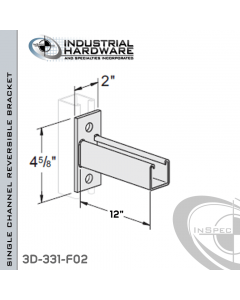 Single Channel Reversible Bracket From Steel-E.G. (Zinc Plated) For All Strut X 12 in. Long