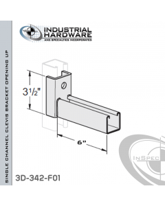 Single Channel Clevis Bracket (Opening Up) From Steel-E.G. (Zinc Plated) For All Strut X 6 in. Long