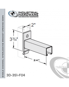 Single Channel Interlocking Bracket (Opening Down) From Steel-E.G. (Zinc Plated) For All Strut X 24 in. Long