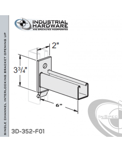 Single Channel Interlocking Bracket (Opening Up) From Steel-E.G. (Zinc Plated) For All Strut X 6 in. Long