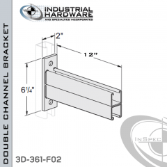 Double Channel Bracket From Steel-E.G. (Zinc Plated) For All Strut X 12 in. Long