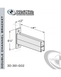 Double Channel Bracket From Steel-Hot Dip Galv. For All Strut X 12 in. Long