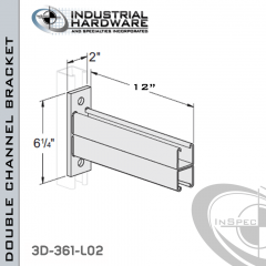 Double Channel Bracket From Steel-Powder Coat Green For All Strut X 12 in. Long