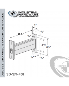 Double Channel Stanchion Bracket From Steel-E.G. (Zinc Plated) For All Strut X 36 in. Long