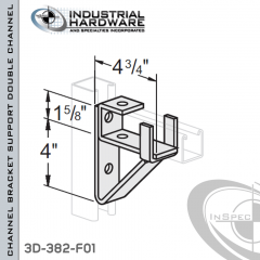 Channel Bracket Support (Single Channel) From Steel-E.G. (Zinc Plated) For 1-5/8 in. Strut X 4-3/4 in. Long