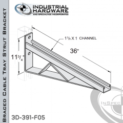 Braced Cable Tray Strut Bracket From Steel-E.G. (Zinc Plated) For All Strut X 36 in. Long