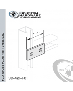 Flat Splice Plate From Steel-E.G. (ZP) With 2-Holes X 3-1/2 in. Long