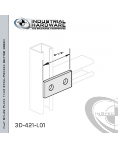 Flat Splice Plate From Steel-Powder Coat Green With 2-Holes X 3-1/2 in. Long