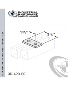 Flat Splice Plate From Steel-E.G. (ZP) With 2-Holes X 3-1/4 in. Long