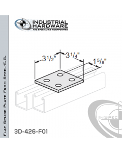 Flat Splice Plate From Steel-E.G. (ZP) With 4-Holes X 3-1/2 in. Long