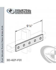 Flat Splice Plate From Steel-E.G. (ZP) With 5-Holes X 9-1/8 in. Long