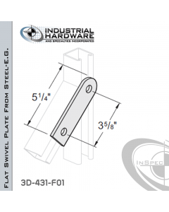 Flat Swivel Plate From Steel-E.G. (ZP) With 2-Holes X 5-1/4 in. Long