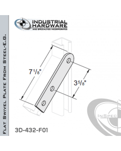 Flat Swivel Plate From Steel-E.G. (ZP) With 3-Holes X 7-1/8 in. Long