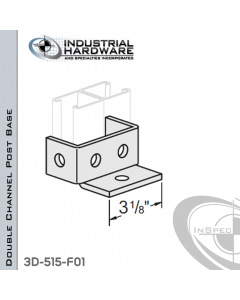 Double Channel Post Base From Steel-E.G. (ZP) With 5-Hole Inline 3-Sided Post