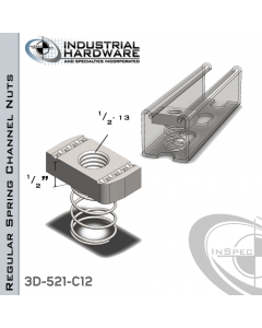 Regular Spring Channel Nuts ( Strut ) Stainless 316 1/2-13 X 1/2