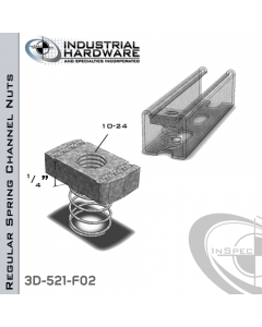 Regular Spring Channel Nuts ( Strut ) Steel-E.G. 10-24 X 1/4