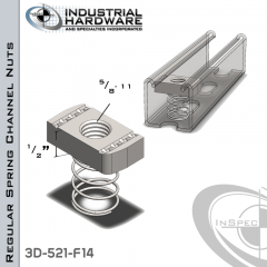 Regular Spring Channel Nuts ( Strut ) Steel-E.G. 5/8-11 X 1/2