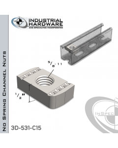 No Spring Channel Nuts ( Strut ) Stainless 316 5/8-11 X 1/2