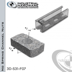 No Spring Channel Nuts ( Strut ) Steel-E.G. 5/16-18 X 3/8