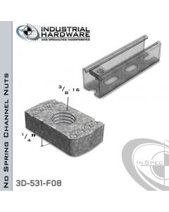 No Spring Channel Nuts ( Strut ) Steel-E.G. 3/8-16 X 1/4