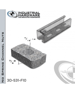 No Spring Channel Nuts ( Strut ) Steel-E.G. 7/16-14 X 3/8