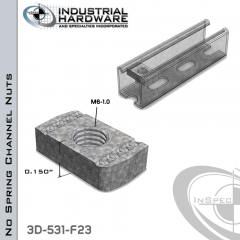 No Spring Channel Nuts ( Strut ) Steel-E.G. M6-1.0 X 0.150