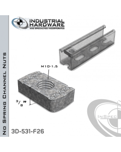 No Spring Channel Nuts ( Strut ) Steel-E.G. M10-1.5 X 3/8