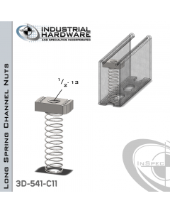 Long Spring Channel Nuts ( Strut ) Stainless 316 1/2-13 X 1/2