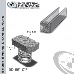 Short Spring Channel Nuts ( Strut ) Stainless Type 316 M6-1.0 X 1/4