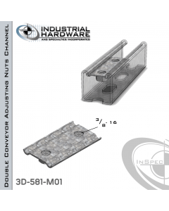 Double Conveyor Adjusting Nuts ( Strut ) Case-Hardened Steel-Zinc Plated 3/8-16