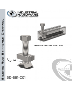 Seismic Rod Stiffener ( Strut ) Nuts Stainless 316 3/8-16 Thread