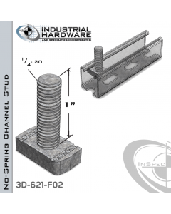 No-Spring Channel Stud ( Strut ) Steel-E.G. 1/4-20 X 1 Stud