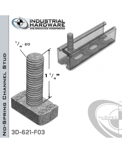 No-Spring Channel Stud ( Strut ) Steel-E.G. 1/4-20 X 1-1/4 Stud