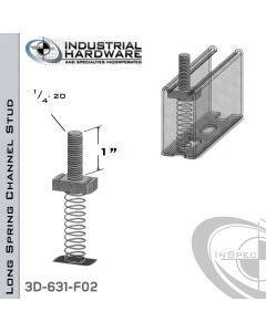 Long Spring Channel Stud ( Strut ) Steel-E.G. 1/4-20 X 1 Stud