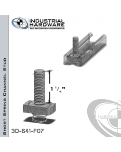 Short Spring Channel Stud ( Strut ) Steel-E.G. 3/8-16 X 1-1/4 Stud