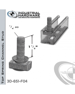 Top Spring Channel Stud ( Strut ) Steel-E.G. 1/4-20 X 1-1/2 Stud