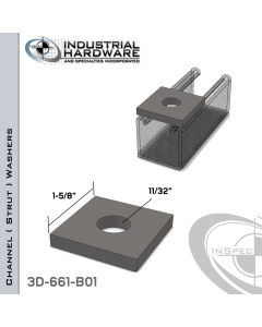 Channel (Strut) Washers Stainless 304 11/32 in. Hole X 1-5/8 in. Square X 1/4 in. Thick