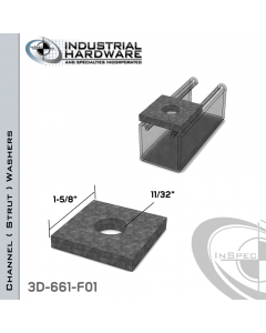 Channel ( Strut ) Washers Steel-E.G. (Zinc Plated) 11/32 in. Hole X 1-5/8 in. Square X 1/4 in. Thick