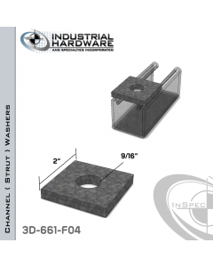 Channel ( Strut ) Washers Steel-E.G. (Zinc Plated) 9/16 in. Hole X 2 in. Square X 1/8 in. Thick