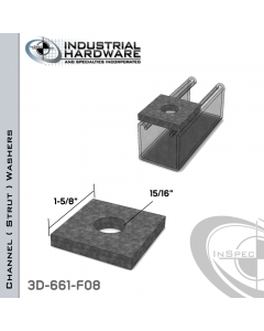 Channel ( Strut ) Washers Steel-E.G. (Zinc Plated) 15/16 in. Hole X 1-5/8 in. Square X 1/4 in. Thick