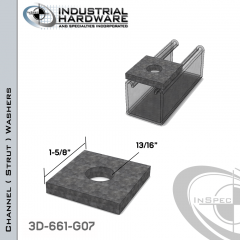 Channel ( Strut ) Washers Steel-Hot Dip Galv. 13/16 in. Hole X 1-5/8 in. Square X 1/4 in. Thick