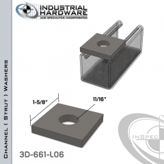 Channel ( Strut ) Washers Steel-Powder Coat Green 11/16 in. Hole X 1-5/8 in. Square X 1/4 in. Thick