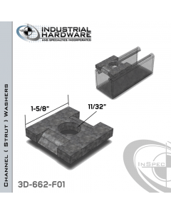 Channel ( Strut ) Washers Channel Guides Steel-E.G. (Zinc Plated) 11/32 in. Hole X 1-5/8 in. Square X 1/4 in. Thick