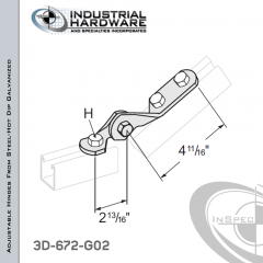 Adjustable Hinges From Steel-Hot Dip Galv. With 3-Holes X 9/16 in.