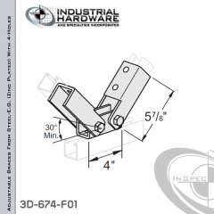 Adjustable Braces From Steel-E.G. (ZP) With 4-Holes X 9/16 in.