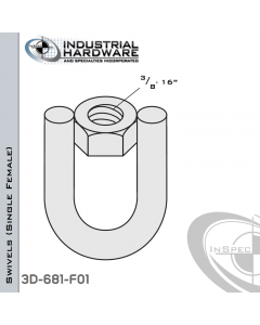 Strut Swivel (Single Female) From Steel-E.G. (Zinc Plated) With 3/8-16 Thread