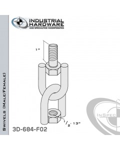 Strut Swivel (Male/Female) From Steel-E.G. (Zinc Plated) With 1/2-13 x 1 in. Thread