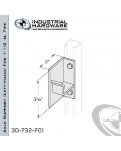 Axle Support From Steel-E.G. (Zinc Plated) For 1-1/2 in. Pipe-Left-Hand