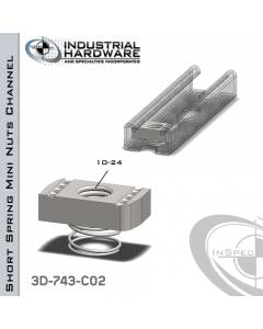 Short Spring Mini Nuts ( Strut ) Stainless Type 316 10-24 Thread