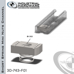 Short Spring Mini Nuts ( Strut ) Steel-E.G. (Zinc Pl) 8-32 Thread